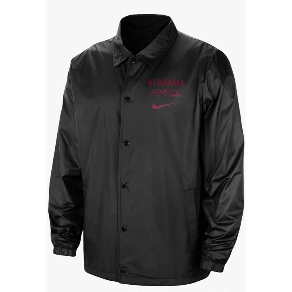 NIKE ALABAMA COLLEGE BUTTON JACKET BLACK FD6916-010 MENS MEDIUM